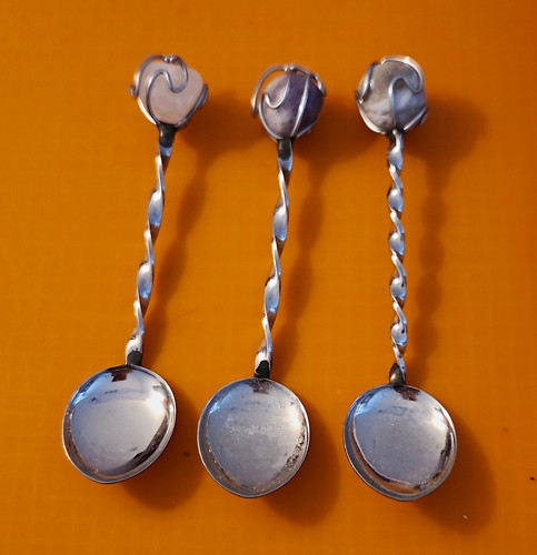 Kleine silberlöffel mit - 3x,