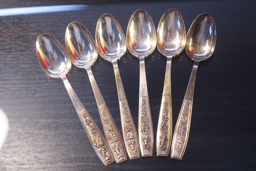 Teelöffel aus 900er - 6, silber